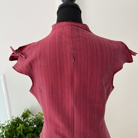 MAGGIE WALT Sleeveless Dress Side Slits Pearls Rhinestones Form Fitting - Picture 8 of 17